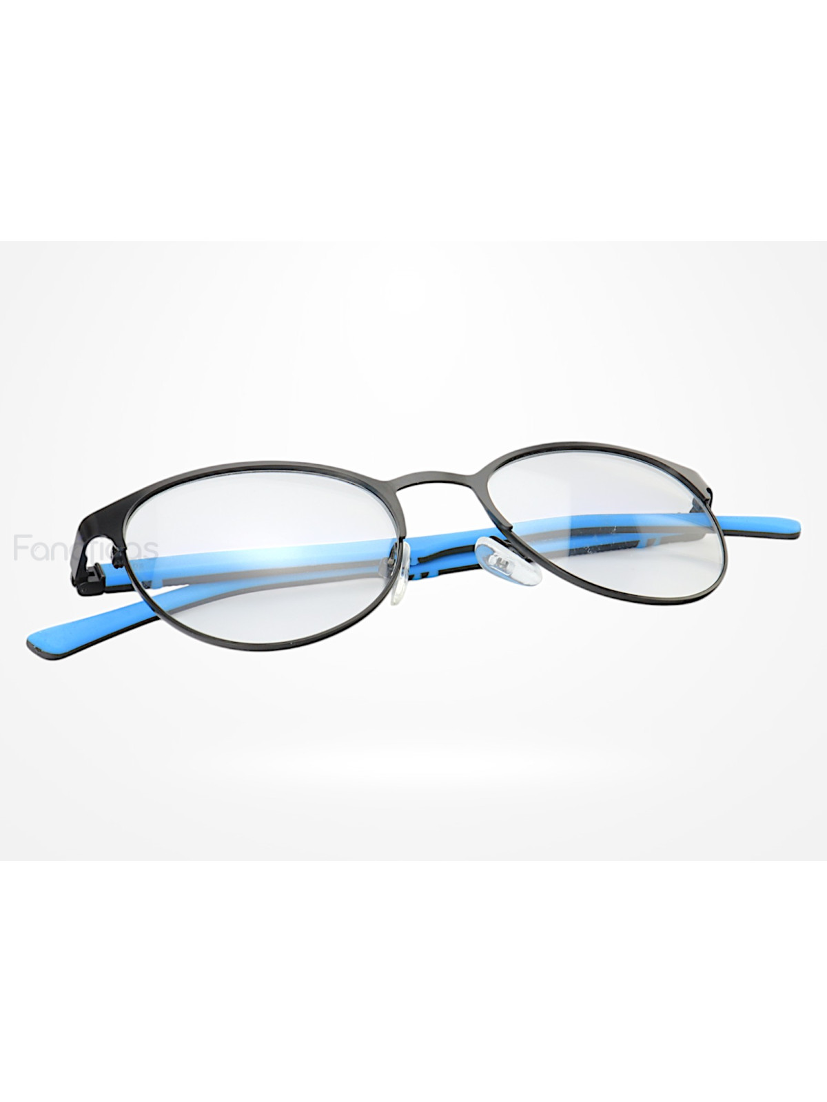 Armação de Óculos R2221 Redondo Preto e Azul
