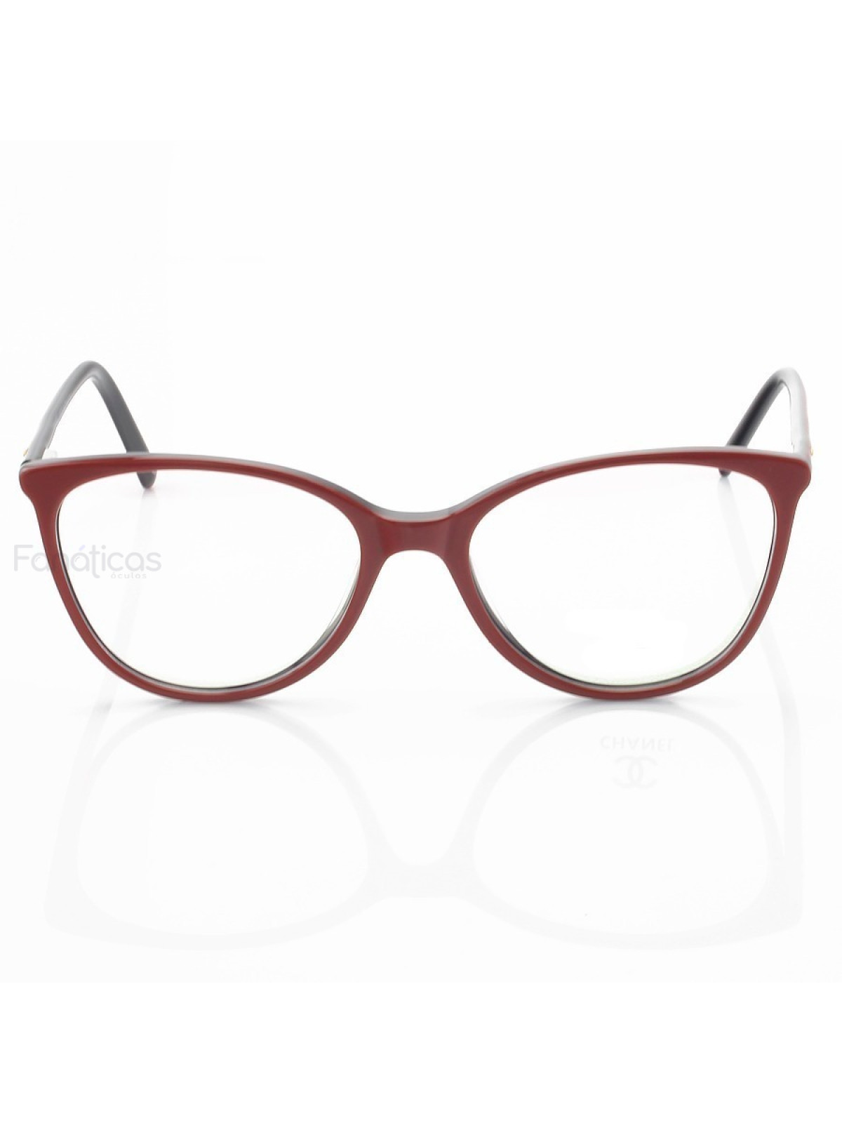 Armação de Óculos Redonda CH3390 Vermelho e Preto
