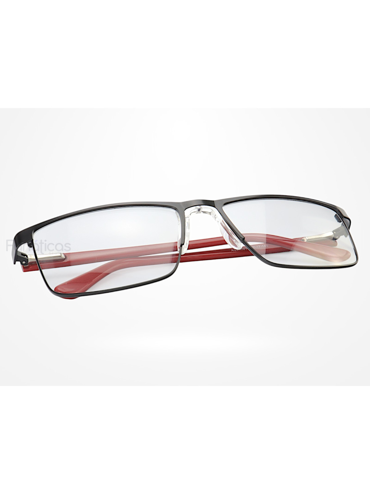 Armação de Óculos AQ230914 Retangular Preto e Vermelho