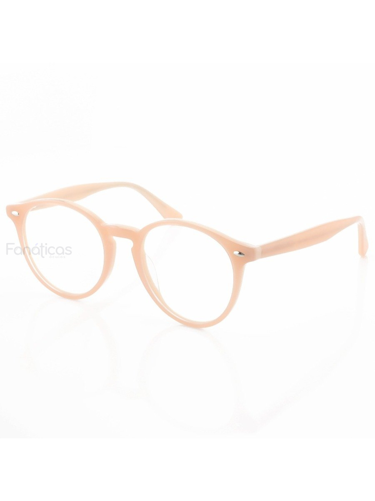 Armação de Óculos Redonda Clear FN2180 Acetato Rosa