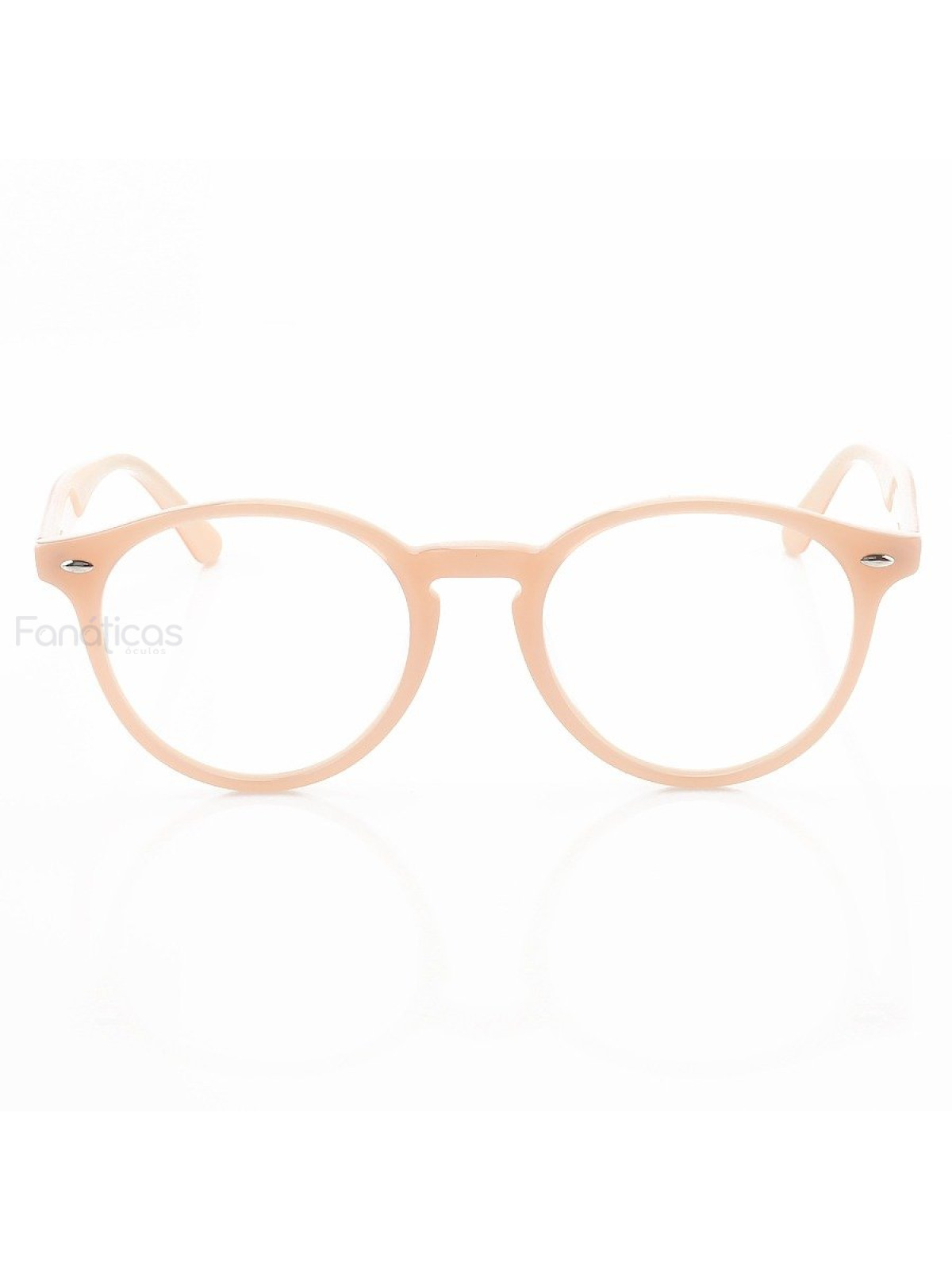 Armação de Óculos Redonda Clear FN2180 Acetato Rosa