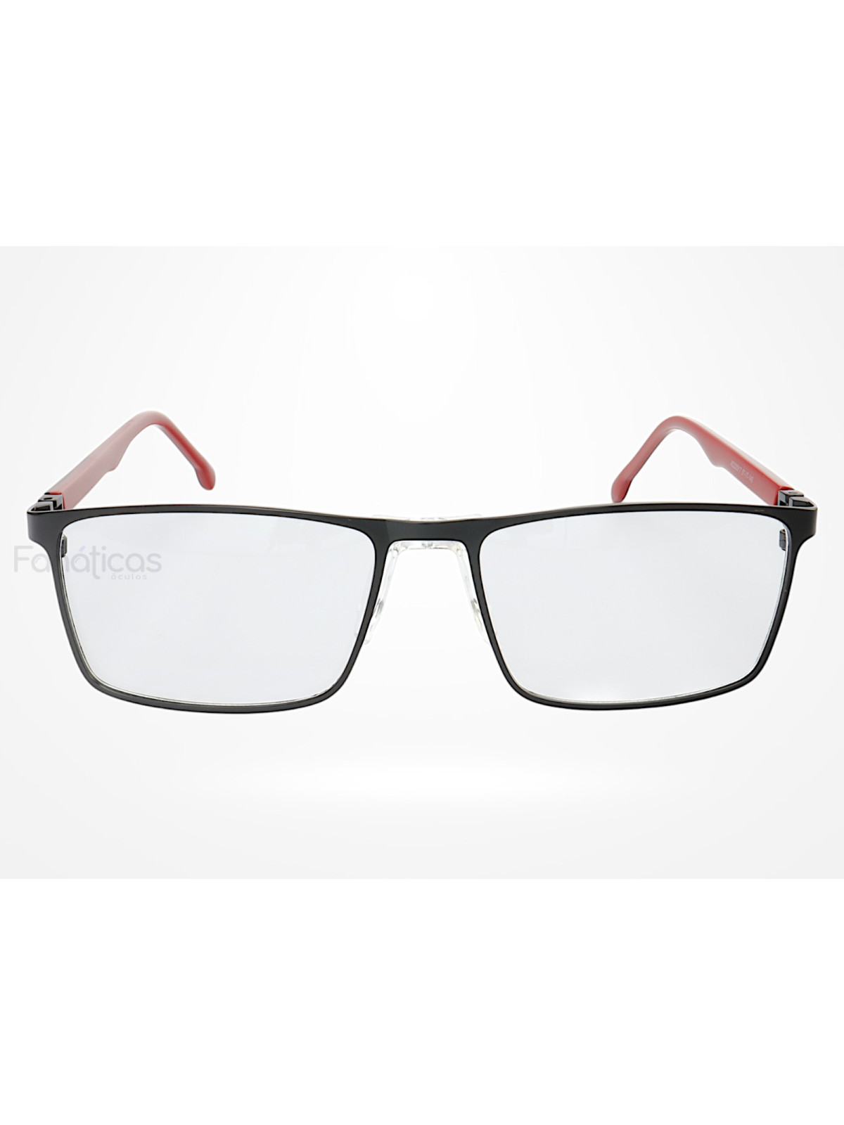 Armação de Óculos AQ230915 Retangular Preto e Vermelho