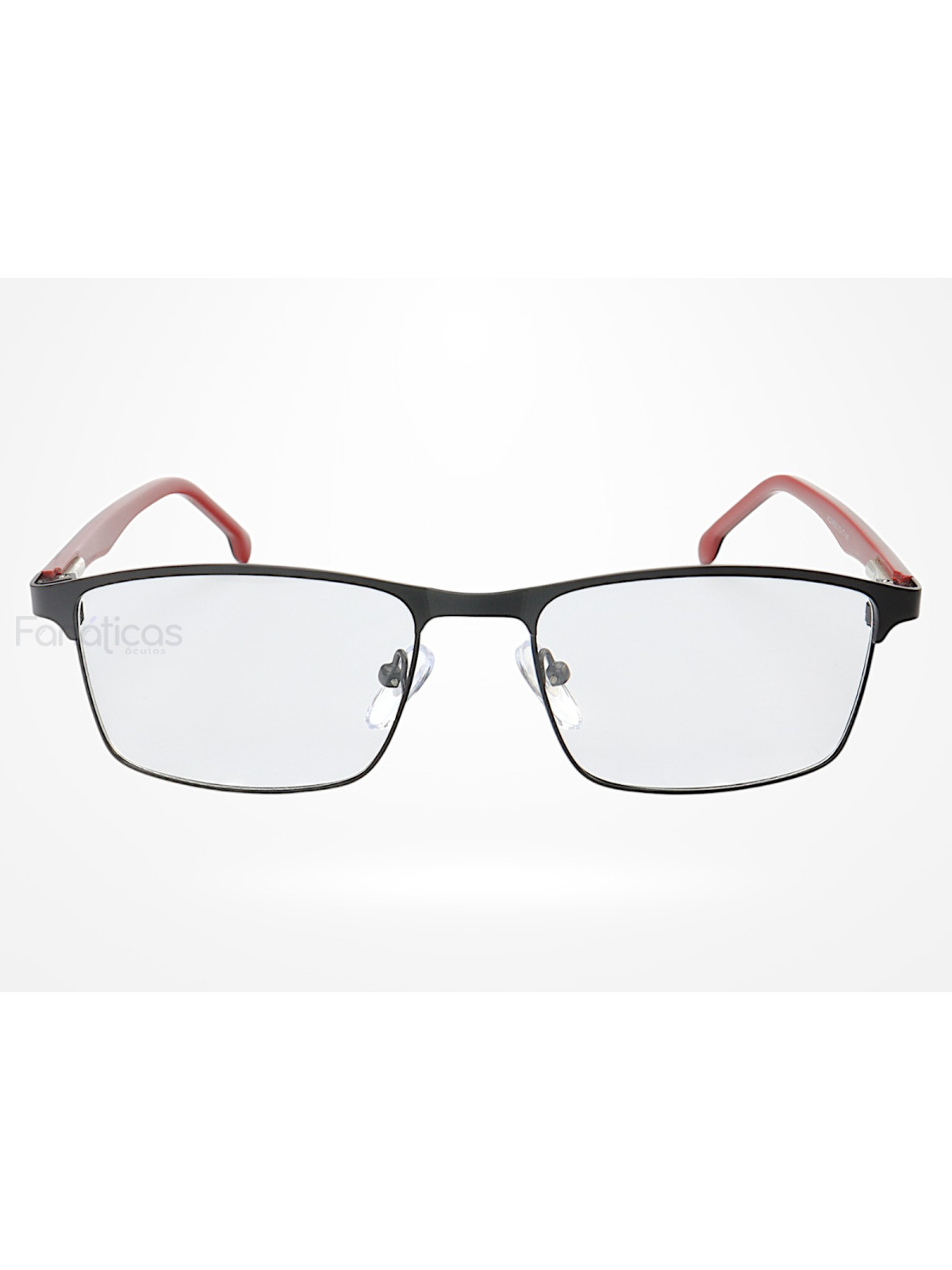 Armação de Óculos AQ240503 Retangular Preto e Vermelho