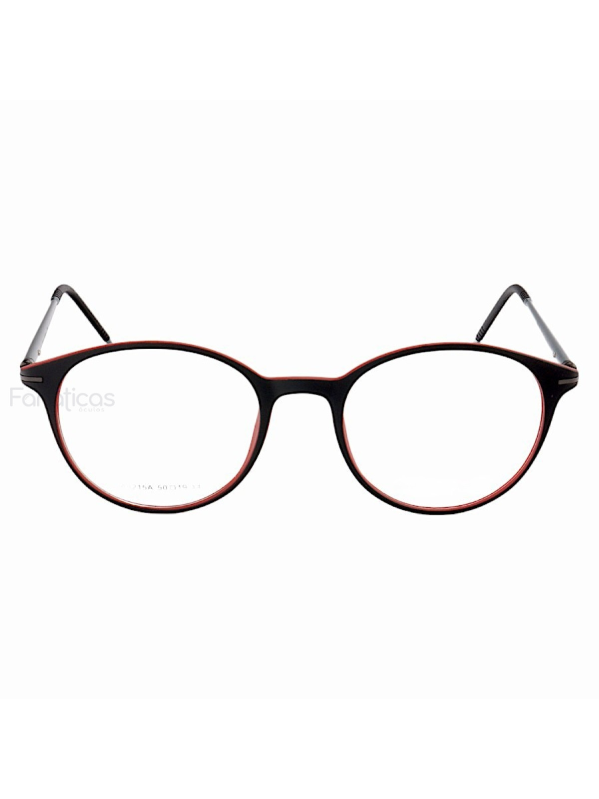 Armação de Óculos Redondo EA3215 Preto e Vermelho