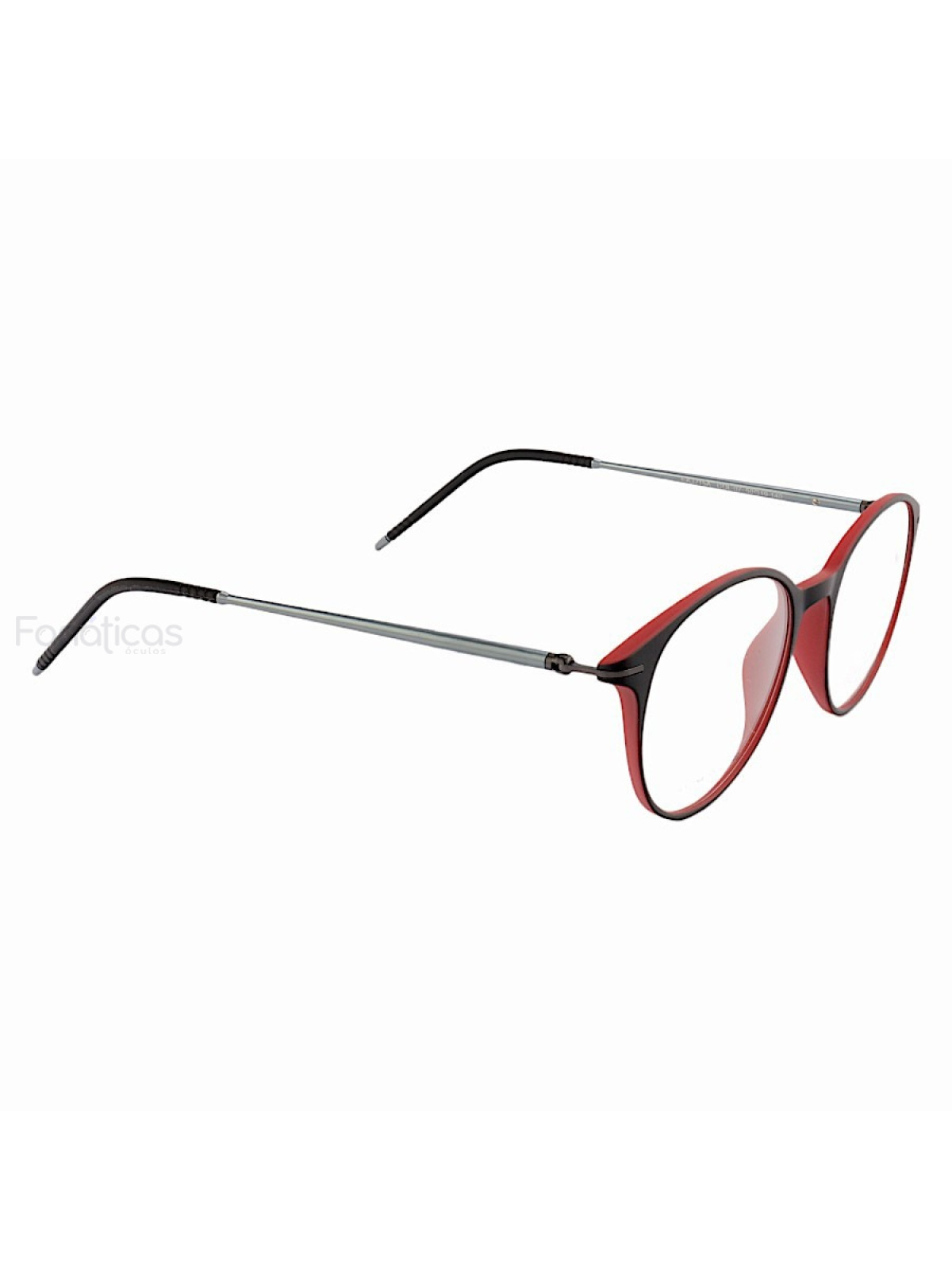 Armação de Óculos Redondo EA3215 Preto e Vermelho