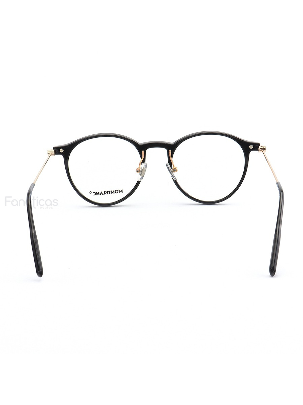 Armação de Óculos Redondo MB0090 Preto Brilhante