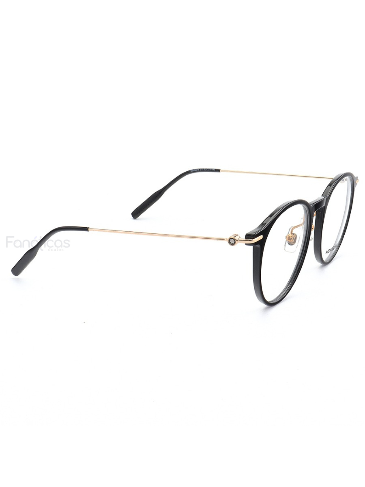 Armação de Óculos Redondo MB0090 Preto Brilhante