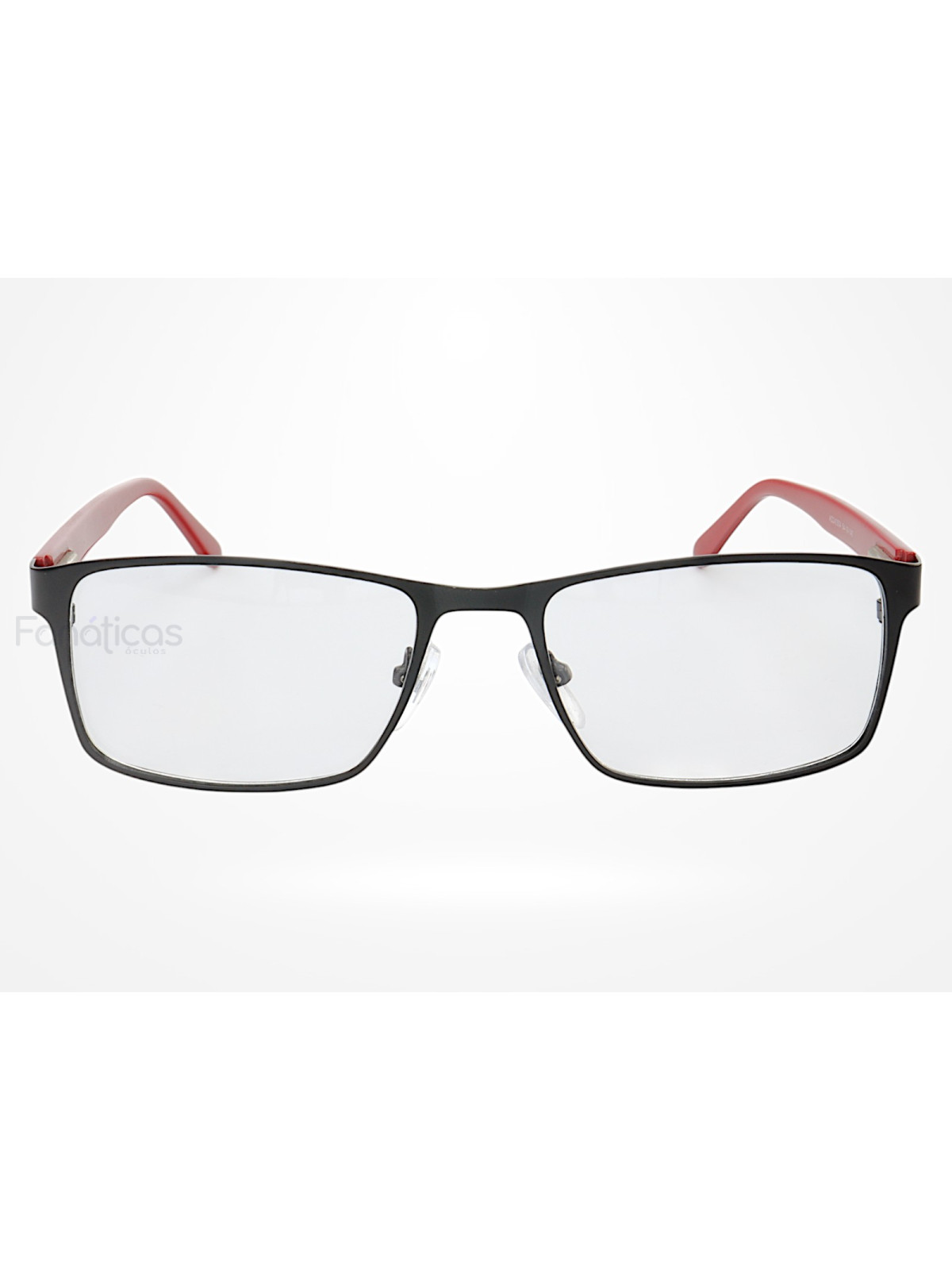 Armação de Óculos AQ240504 Retangular Preto e Vermelho