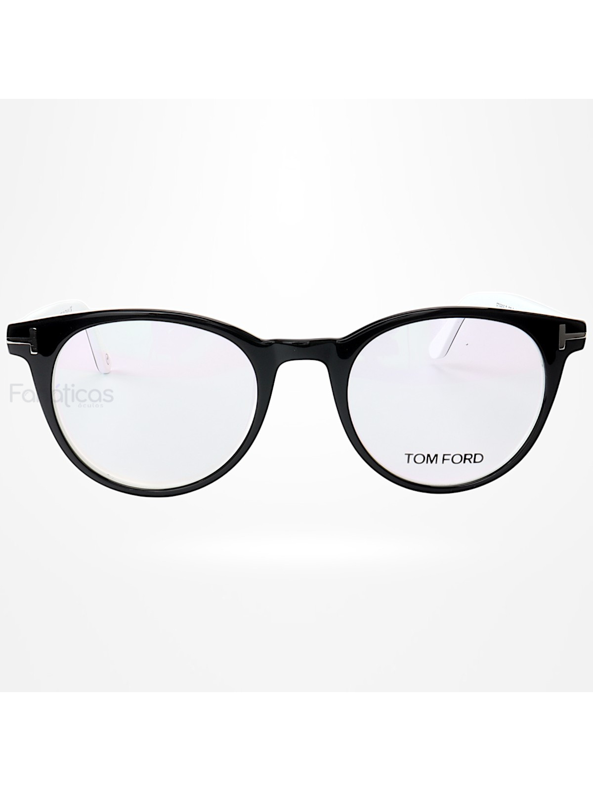Armação de Óculos Redondo TF5695 Preto e Branco