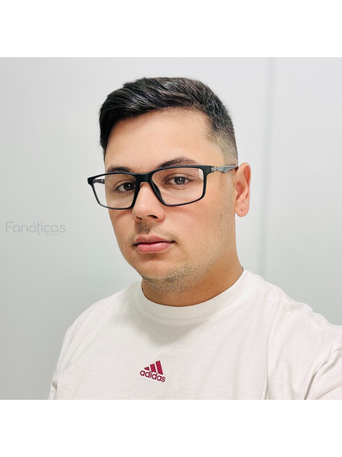 Armação de Óculos Retangular 180 C2 GZ9141 Preto e Cinza
