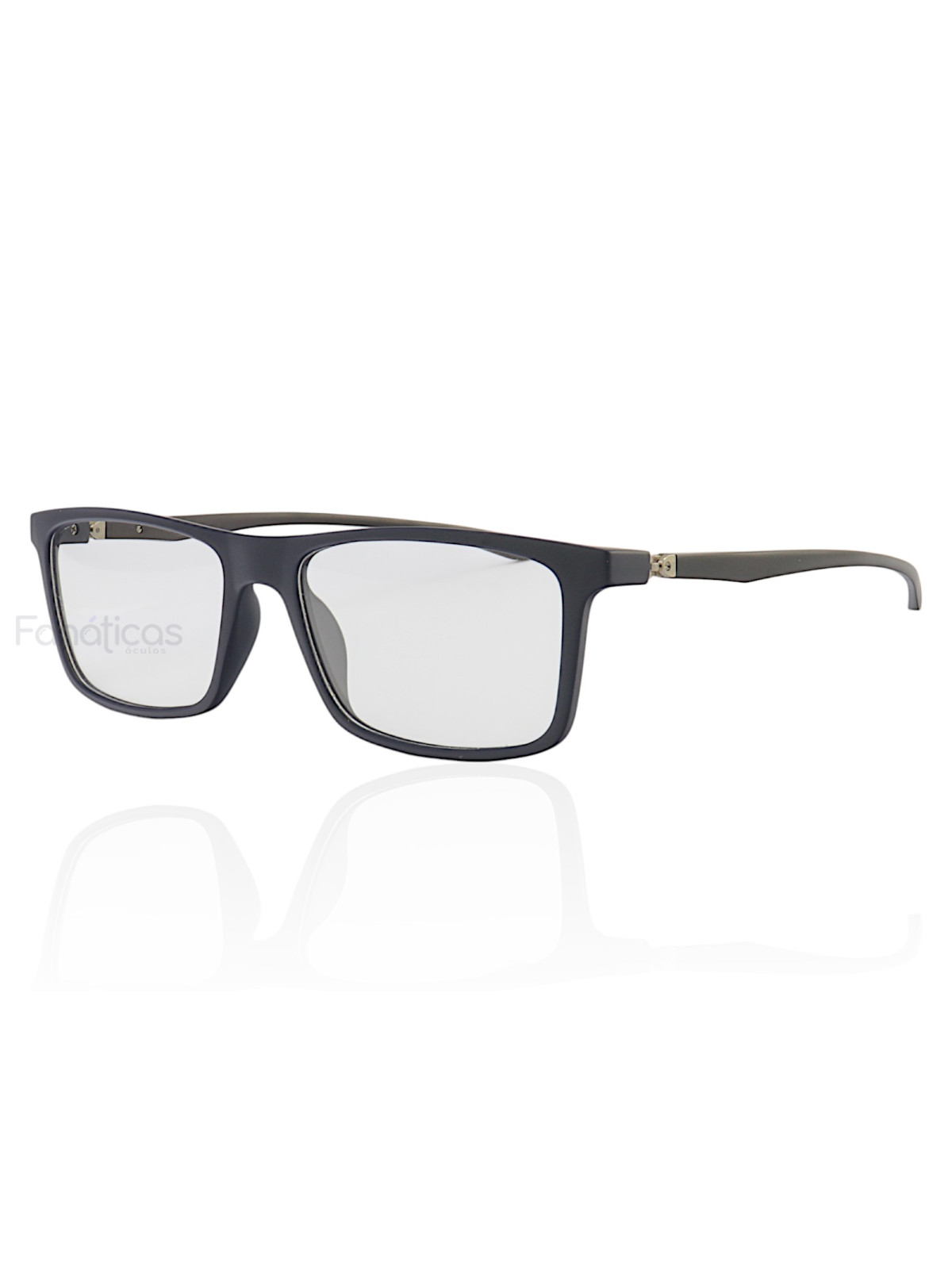 Armação de Óculos Retangular 360 C3 MR9140 Azul e Preto