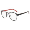 Armação de Óculos AQ240507 Redondo Preto e Vermelho
