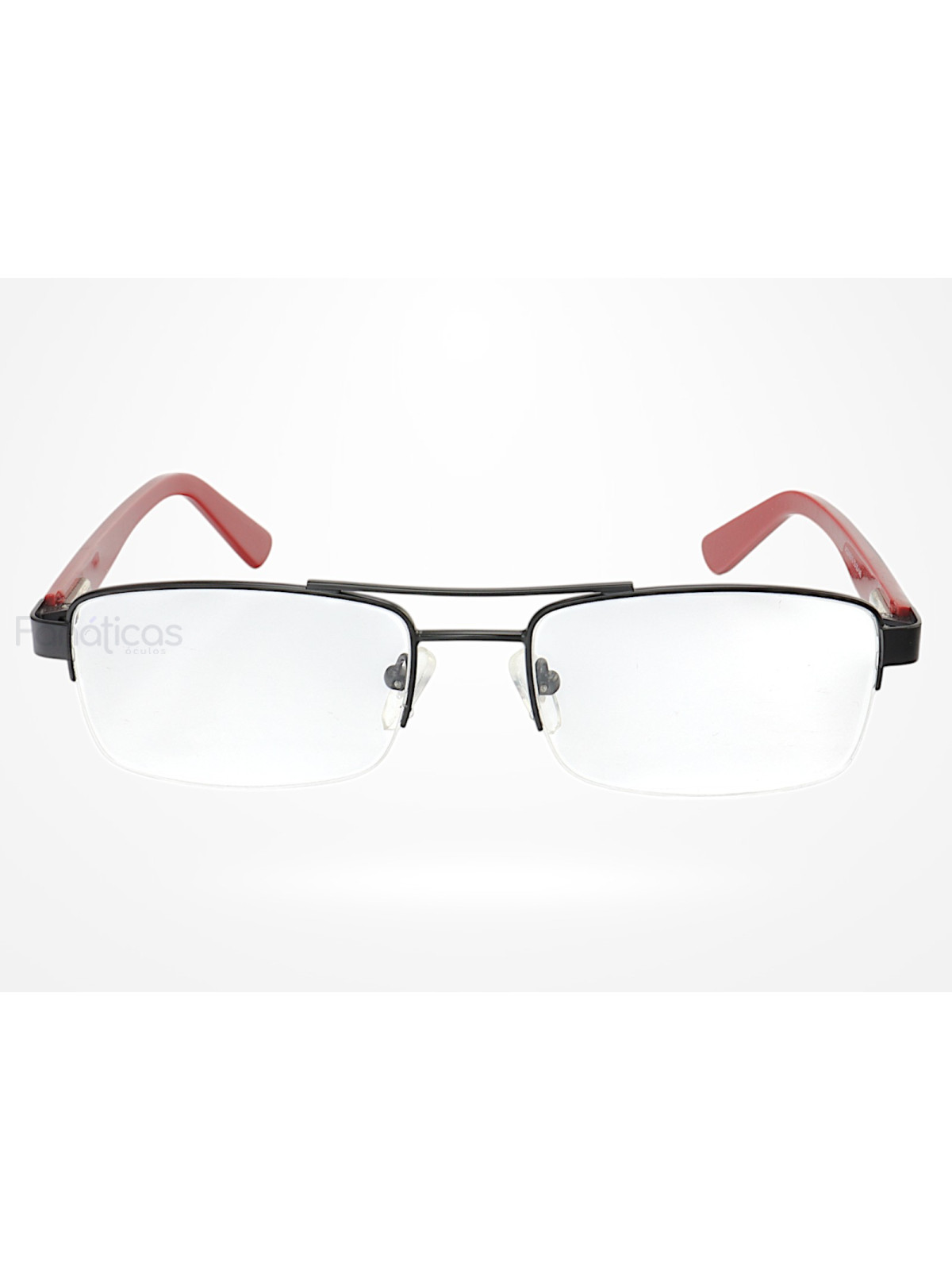 Armação de Óculos AQ240510 Retangular Preto e Vermelho