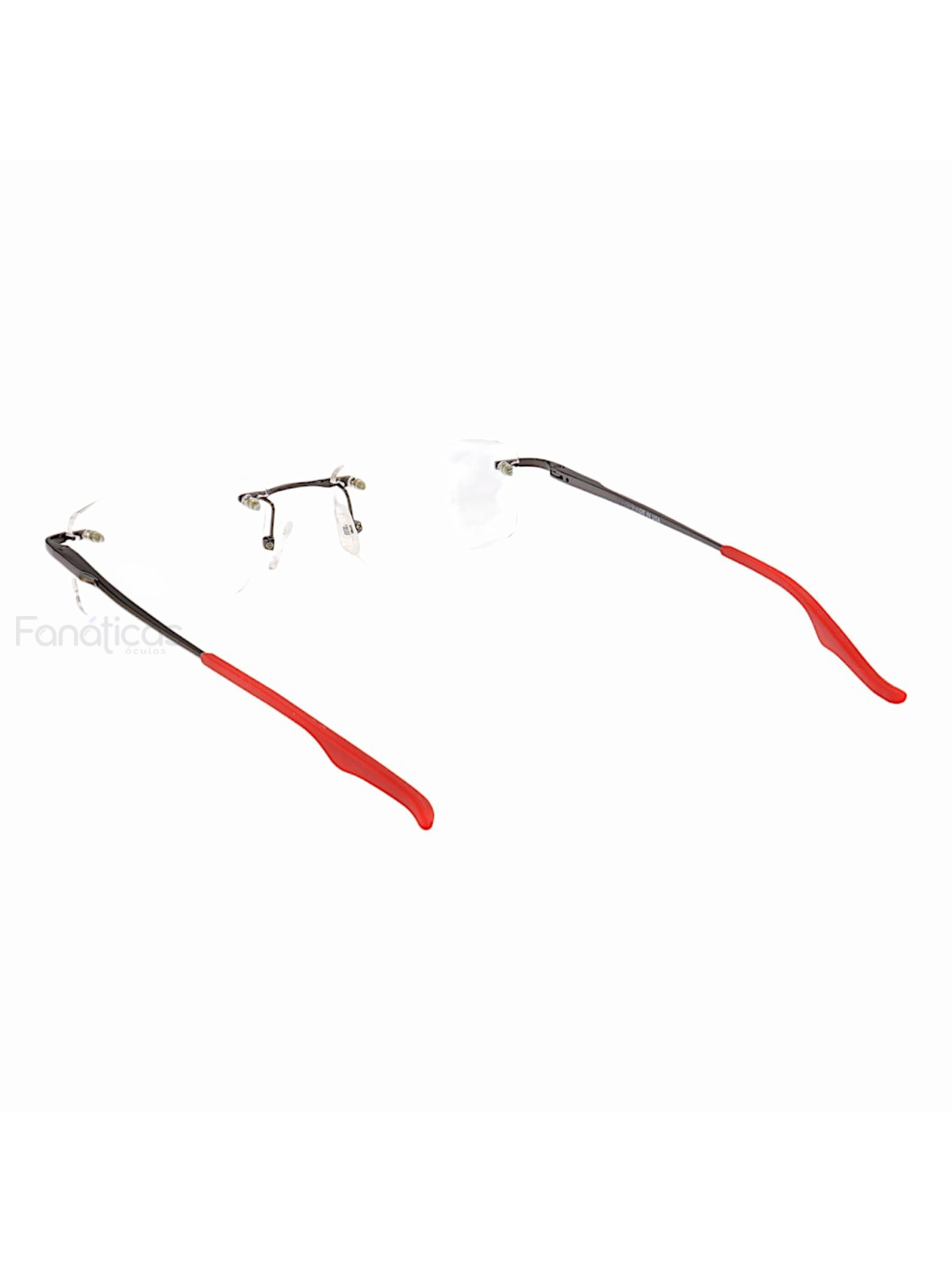 Armação de Óculos Retangular Flutuante Sem Aro Wingback Grafite Red