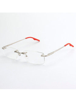 Armação de Óculos Retangular Flutuante Sem Aro Wingback Red