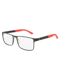 Armação de Óculos AQ240701 Retangular Preto e Vermelho