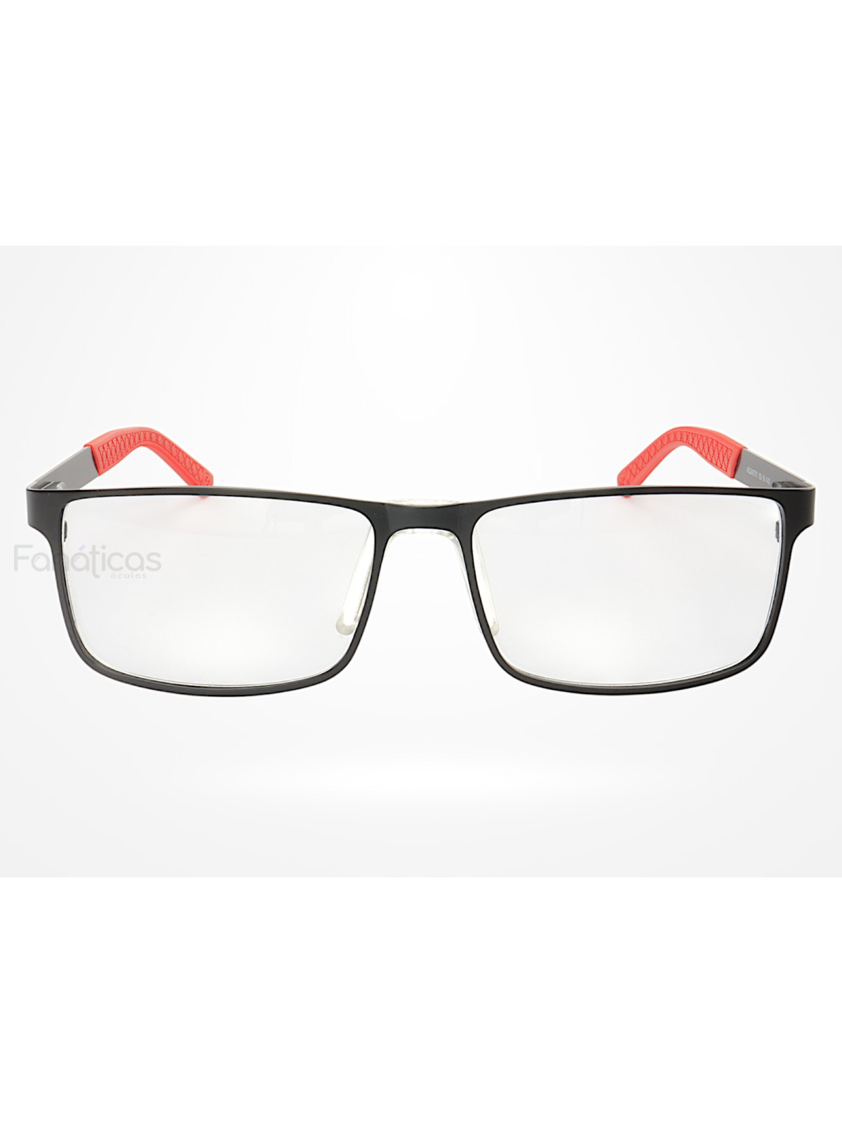 Armação de Óculos AQ240701 Retangular Preto e Vermelho
