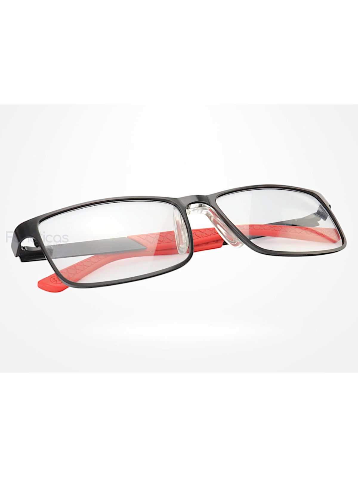 Armação de Óculos AQ240701 Retangular Preto e Vermelho