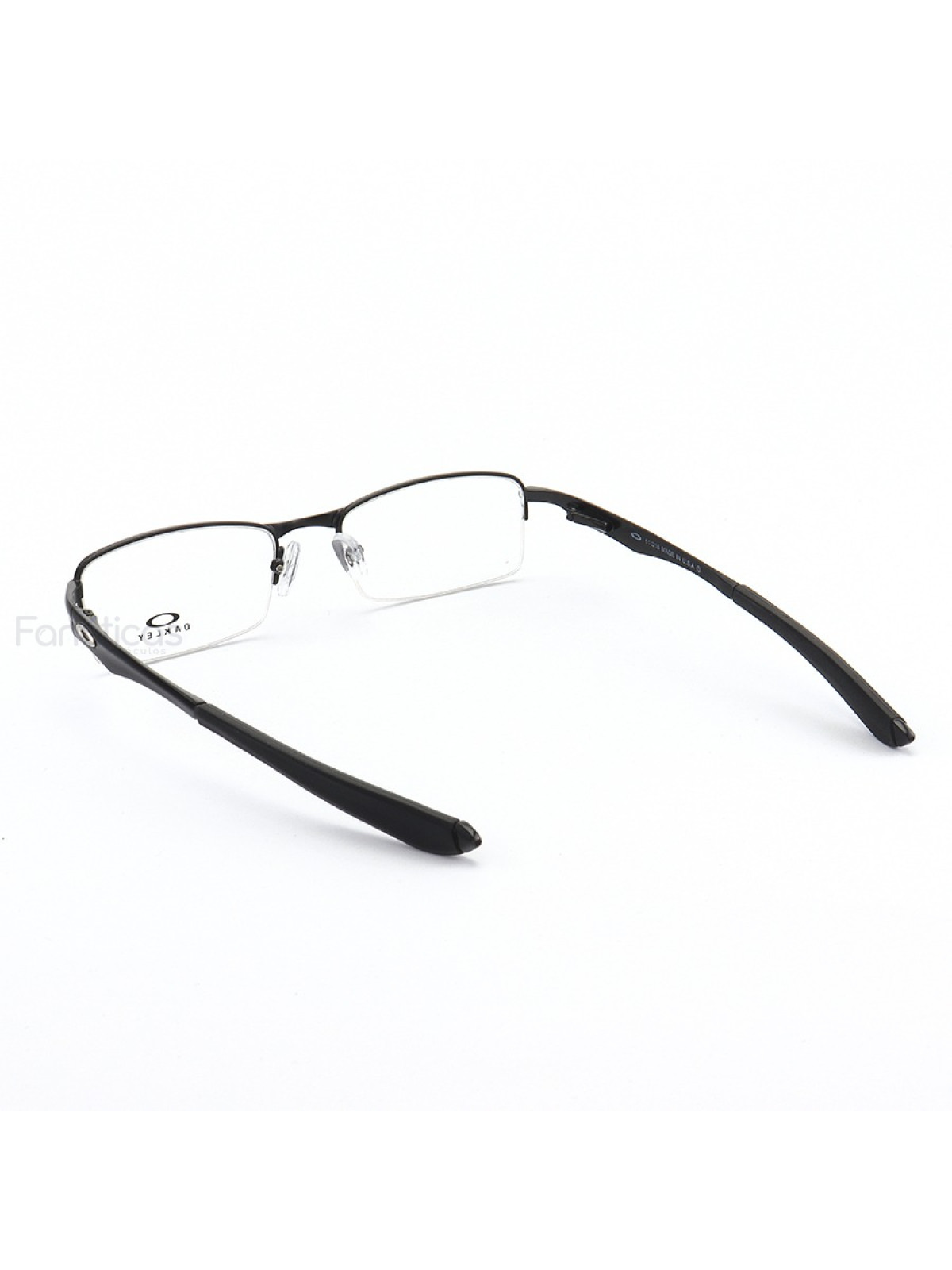 Armação de Óculos Retangular Meio Aro Brushed OX5040 Preto