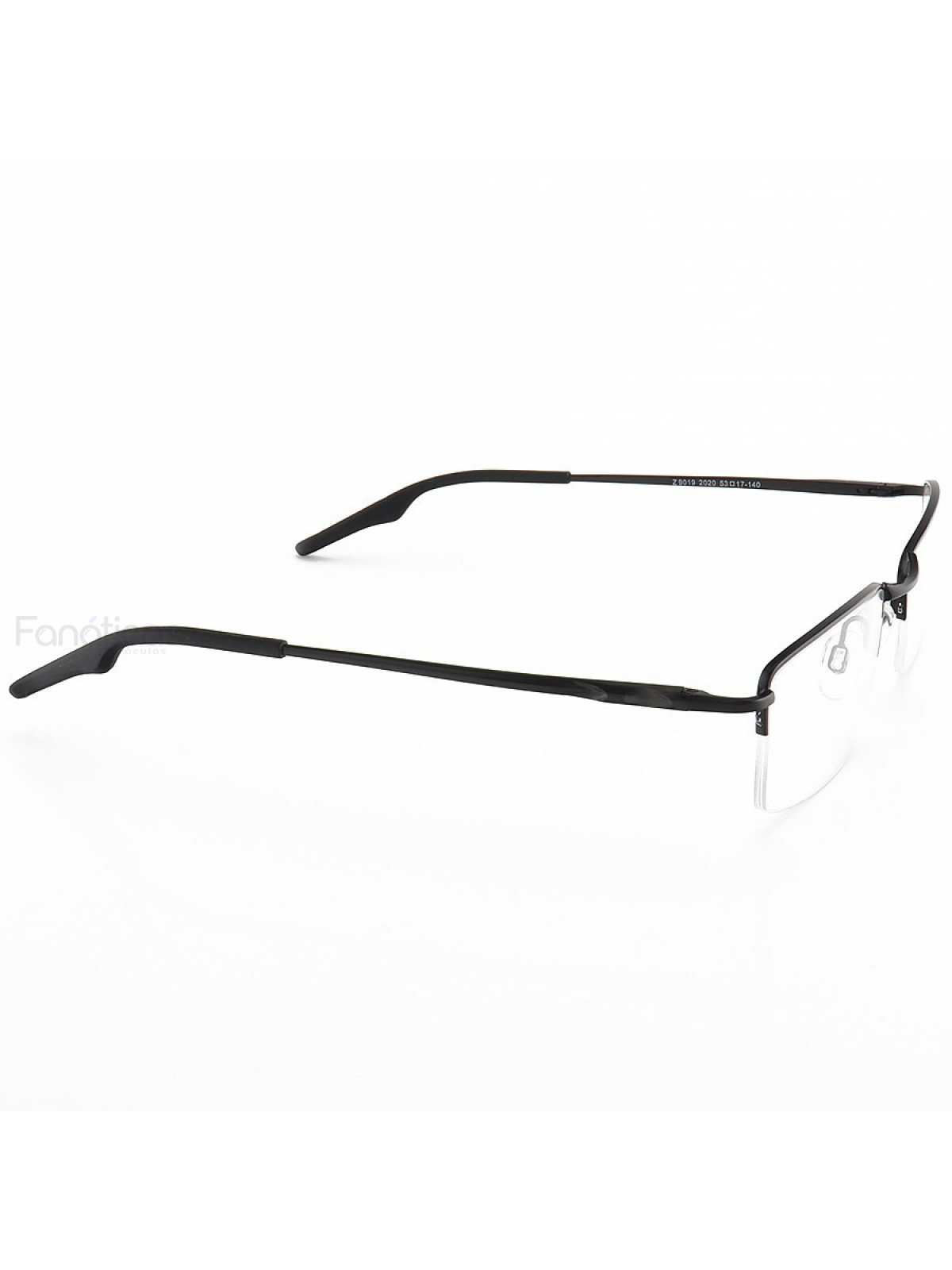Armação de Óculos Retangular Meio Aro Wingback Preto