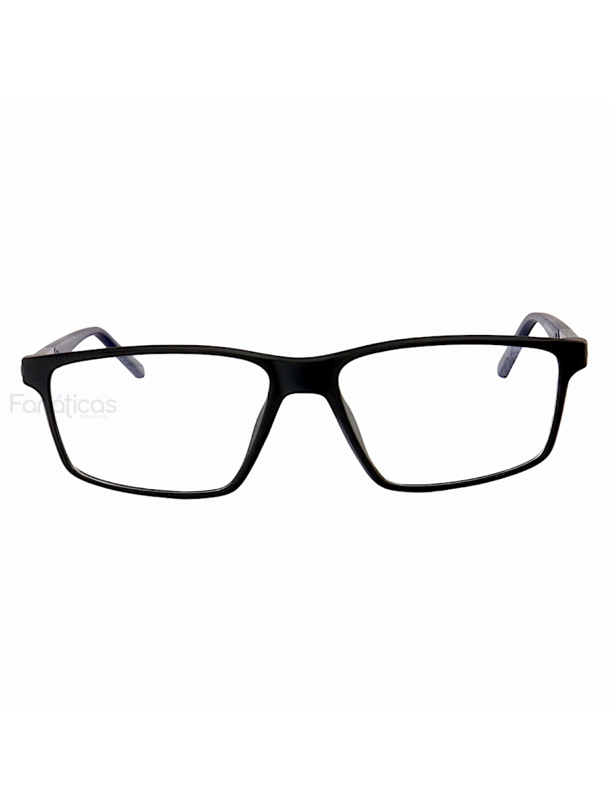 Armação de Óculos Retangular Molas 180 C3 GZ9141 Preto e Azul Escuro