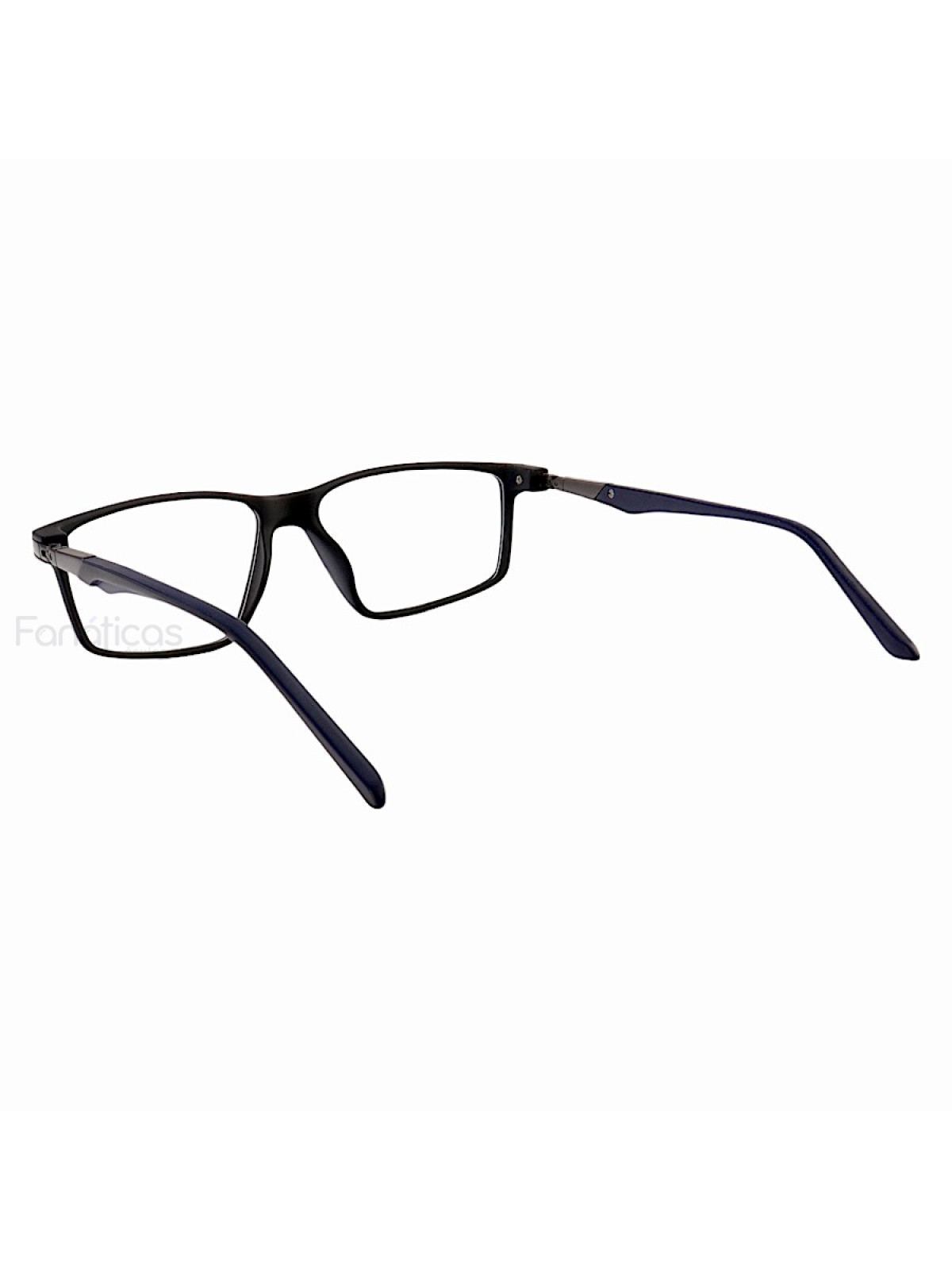 Armação de Óculos Retangular Molas 180 C3 GZ9141 Preto e Azul Escuro