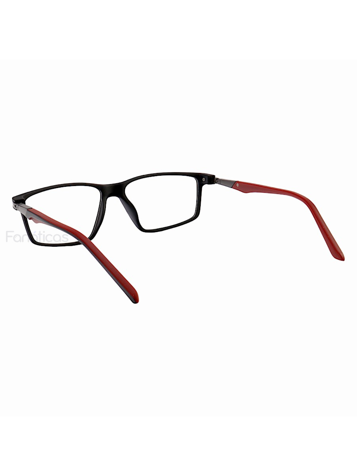 Armação de Óculos Retangular Molas 180 C5 GZ9141 Preto e Vermelho