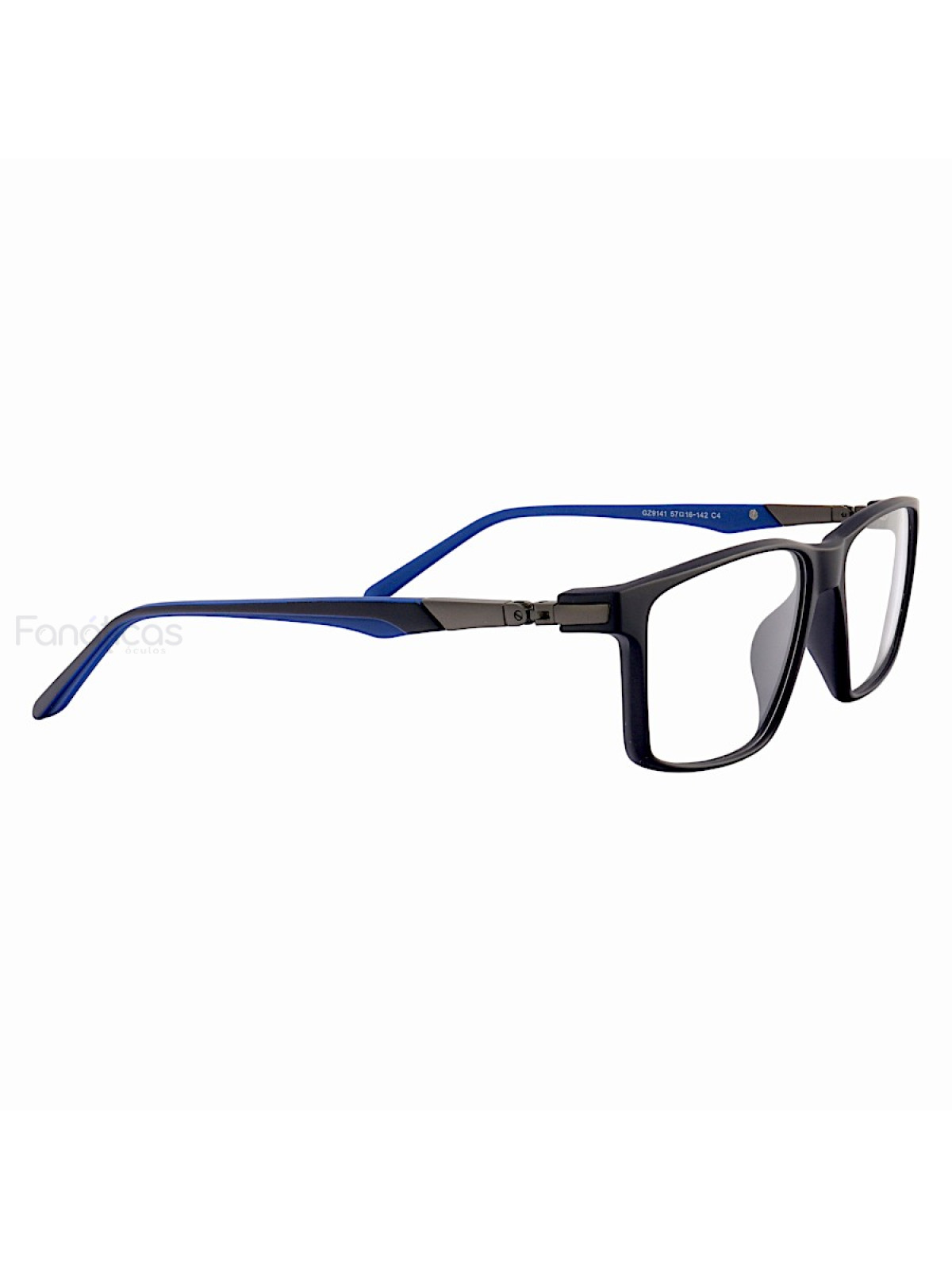 Armação de Óculos Retangular Molas 180 Graus C4 GZ9141 Azul