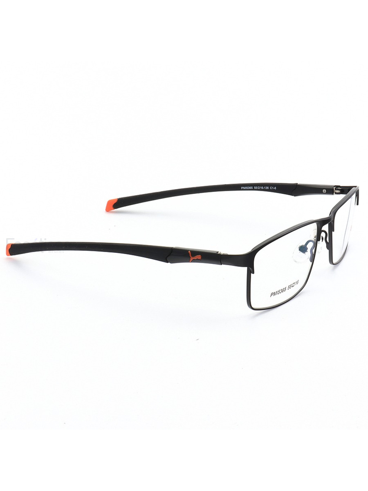 Armação de Óculos Retangular PM15365 C1-6 Preto e Laranja