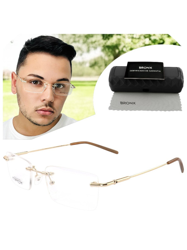 Armação de Óculos Balgriff Memory Titânio Flexivel Dourado
