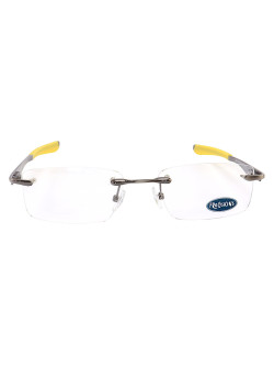Armação Óculos Retangular Balgriff Wingfold Grafite Amarelo Masculina