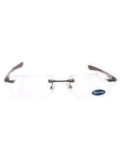 Armação Óculos Retangular Balgriff Wingfold Grafite Marrom Masculina