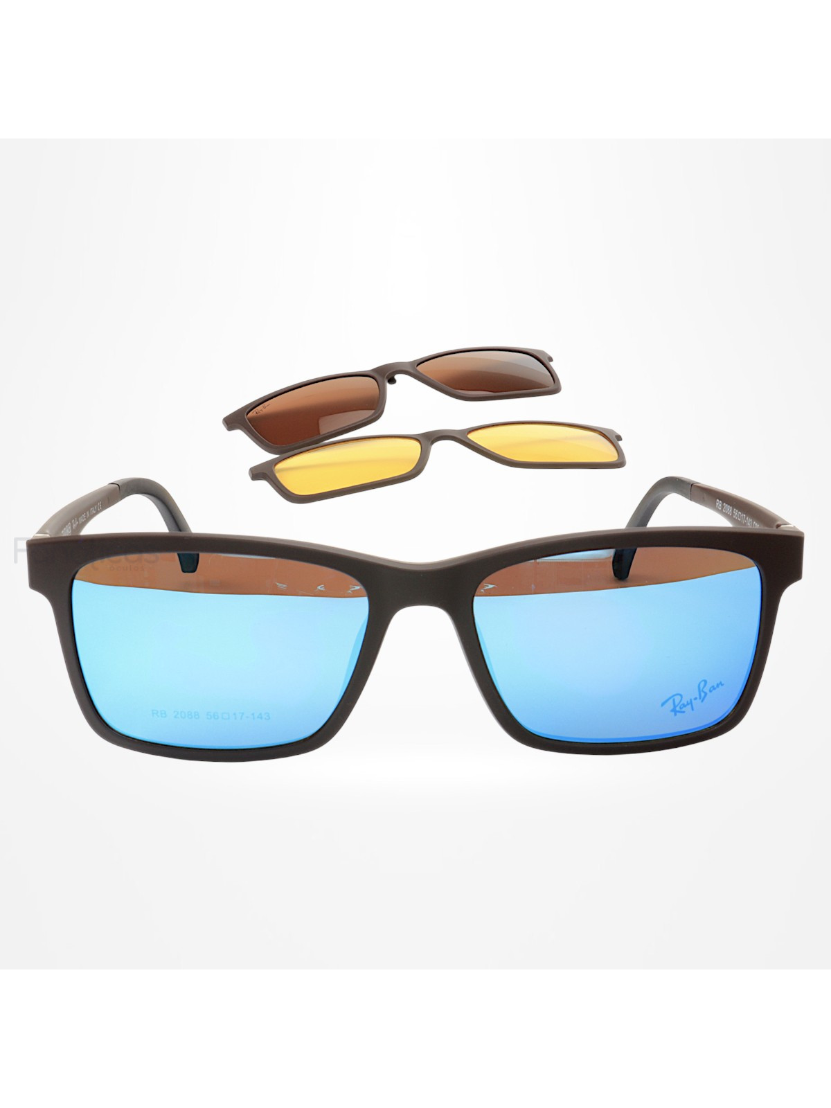 Armacao de Óculos Clipon 2088 4 Lentes Marrom