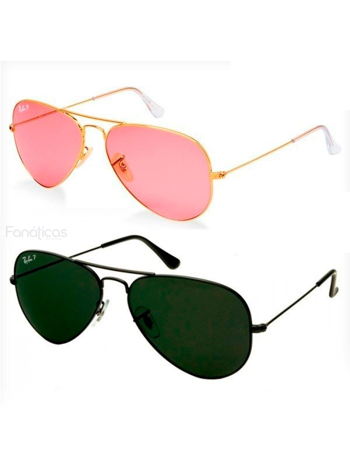 Óculos Aviador Rose + Óculos Aviador Preto