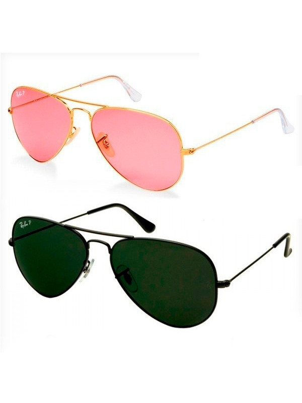 Óculos Aviador Rose + Óculos Aviador Preto