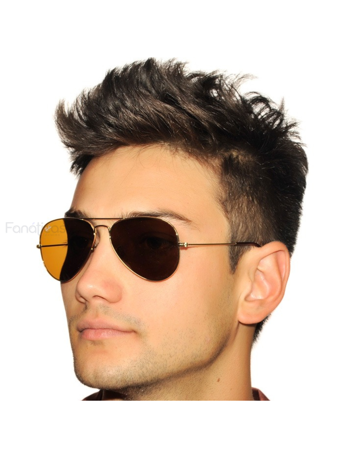 Óculos de Sol Aviador Dourado com Lente Toda Marrom 