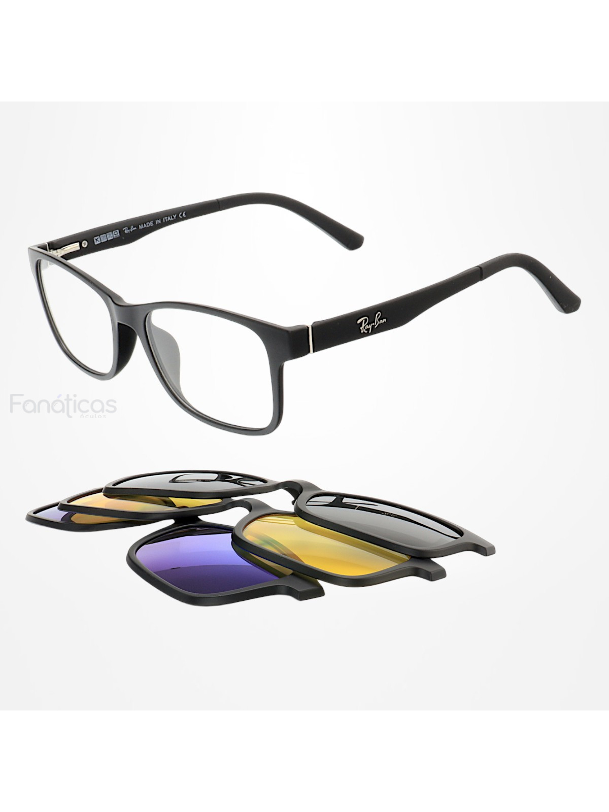 Armação de Óculos Clipon FN2075 3 Lentes Preto