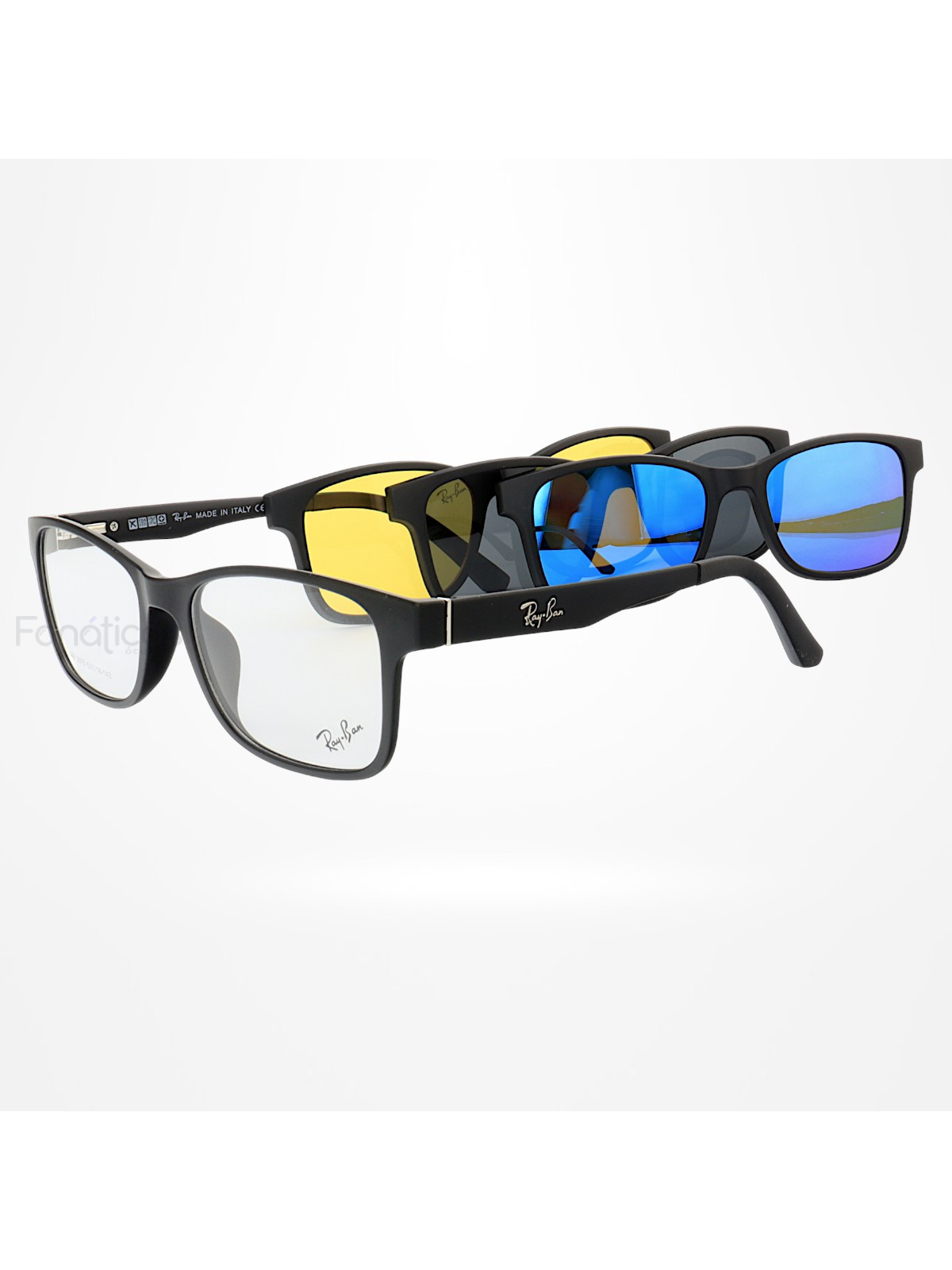 Armação de Óculos Clipon FN2075 3 Lentes Preto