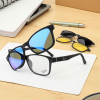 Armação de Óculos Clipon FN2075 3 Lentes Preto e Cinza