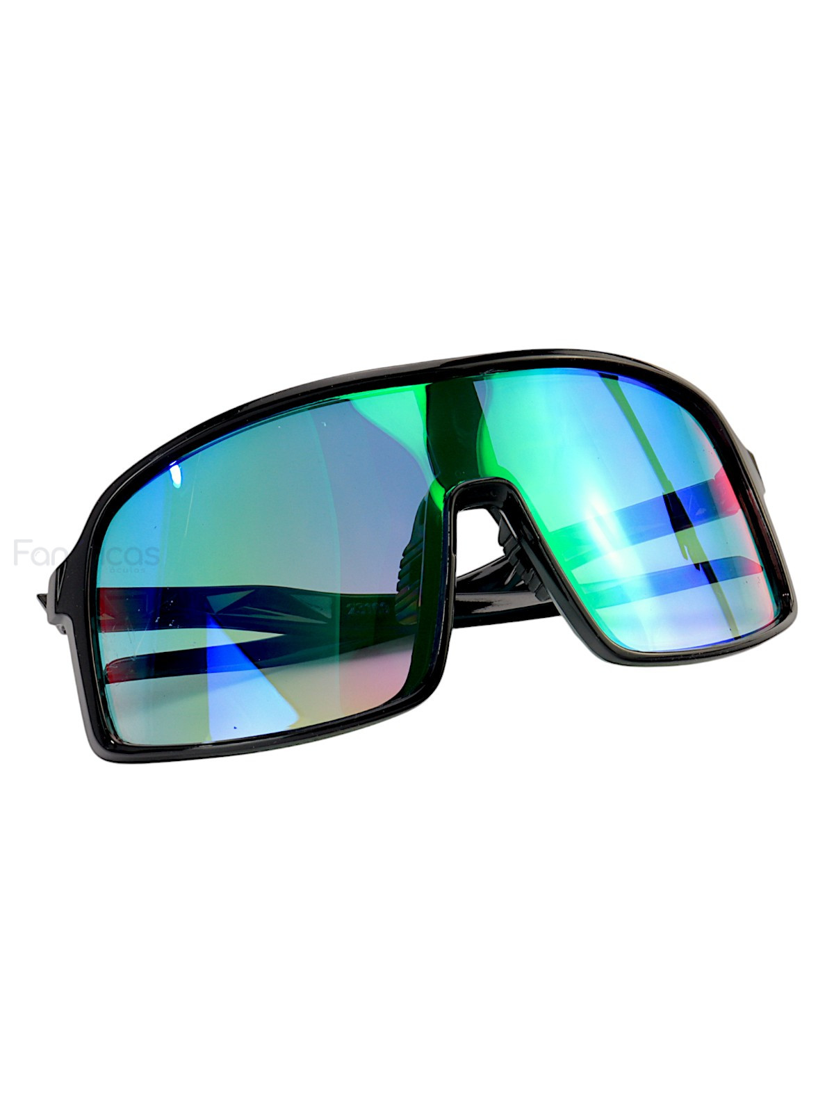 Óculos De Sol Esportivo Cougar Preto e Lente Verde Bicolor
