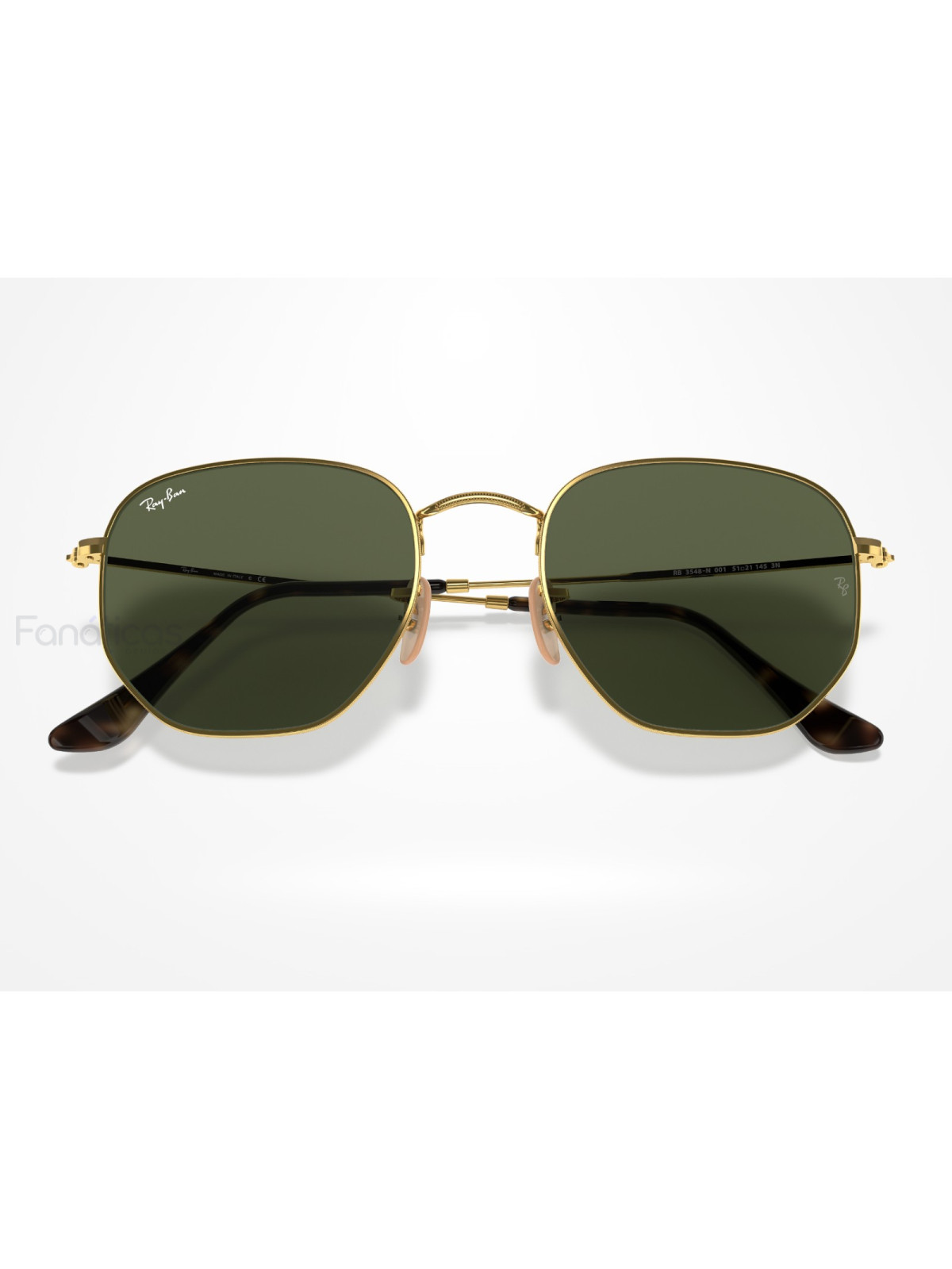 Óculos de Sol Hexagonal Dourado e Lente G15 RB3548