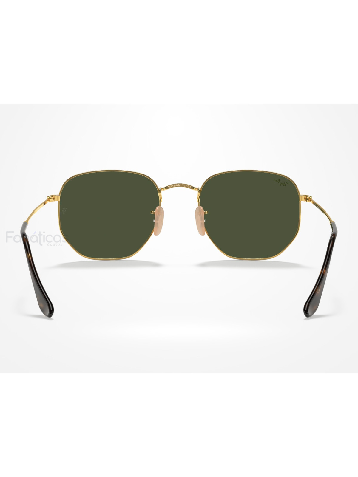 Óculos de Sol Hexagonal Dourado e Lente G15 RB3548