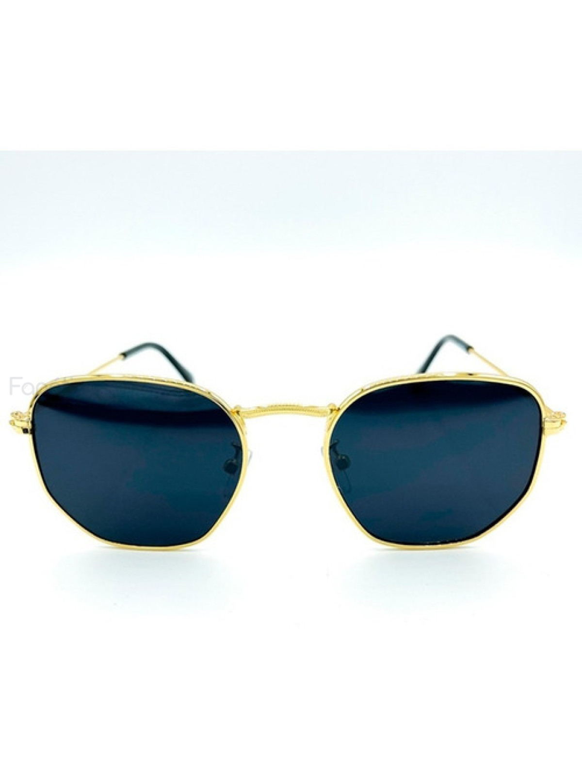 Óculos De Sol Hexagonal Dourado E Preto Brnx Original