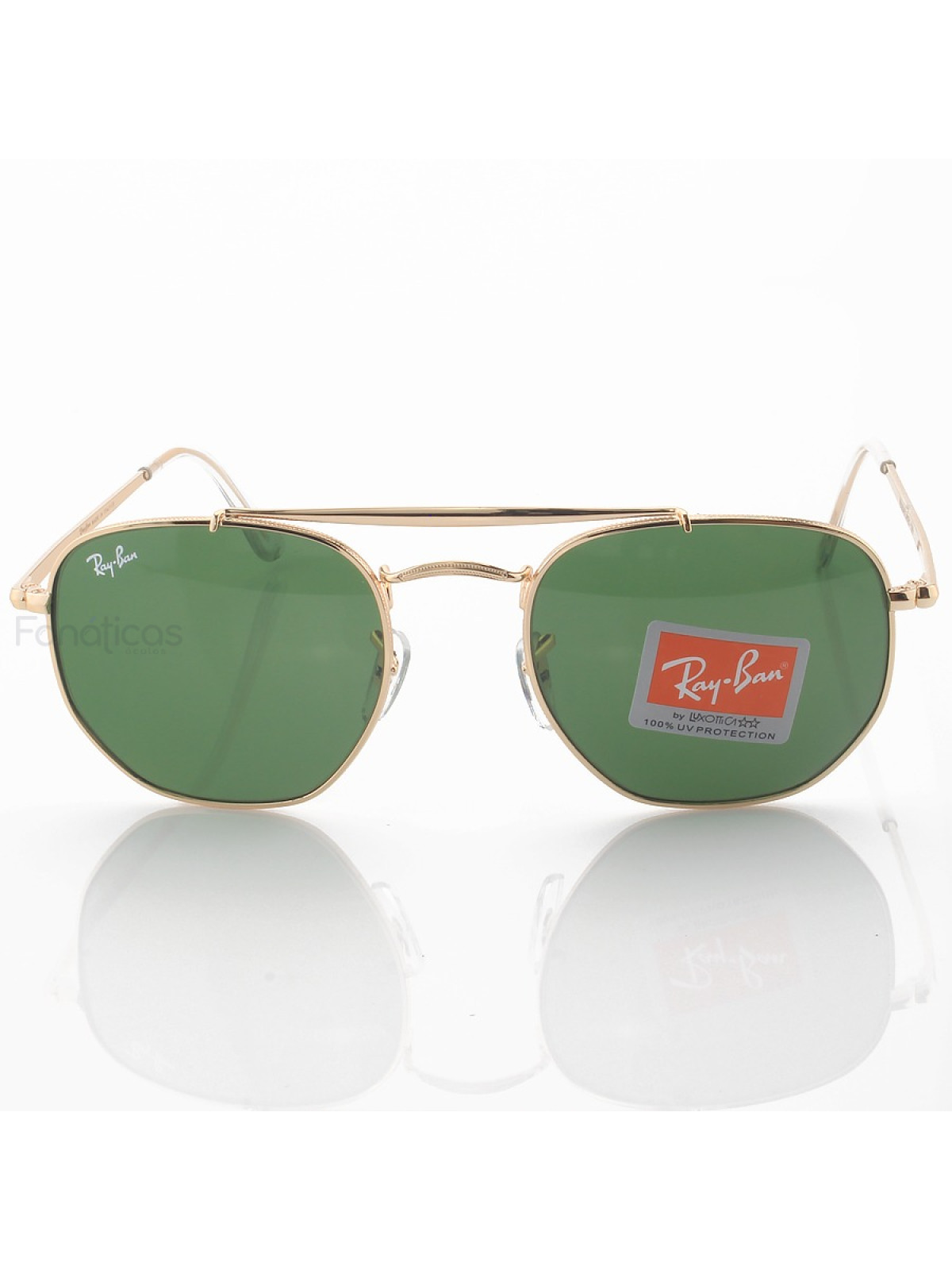 Óculos de Sol Ra-Ban RB3648 Hexagonal Marshal Dourado e G15