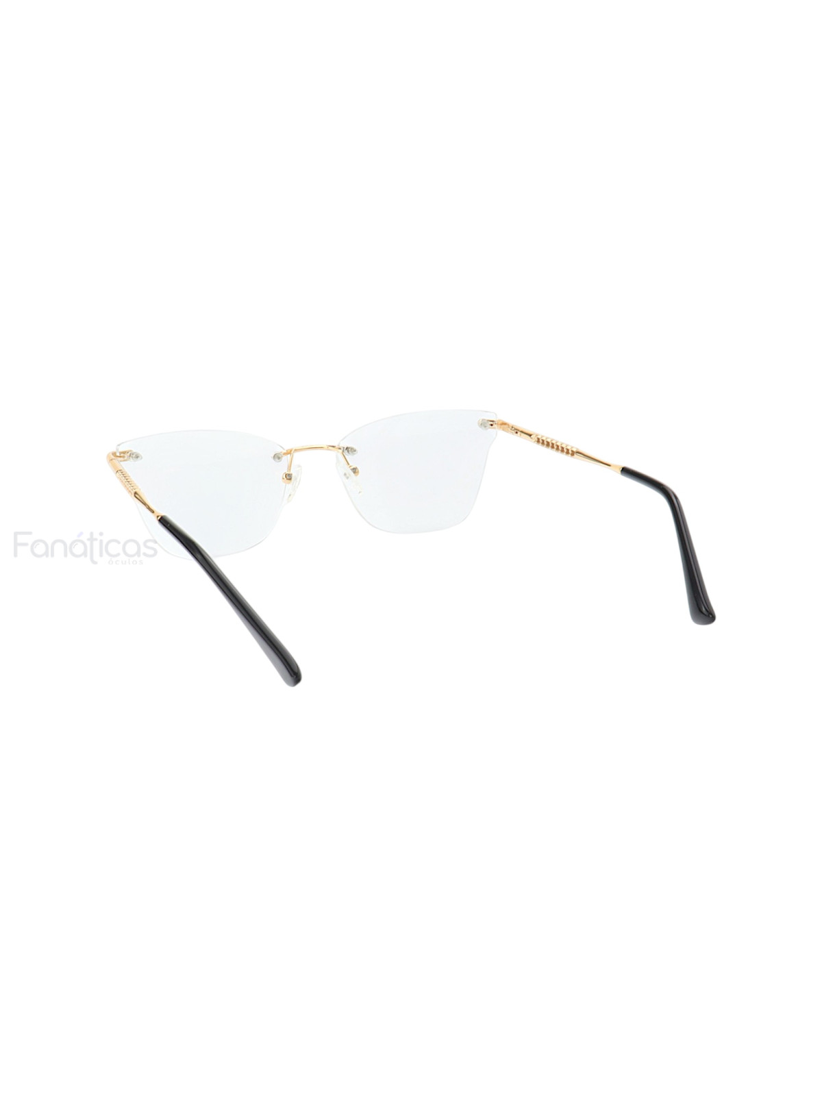 Armação de Óculos Gatinho Balgriff MT8038 Dourado e Preto