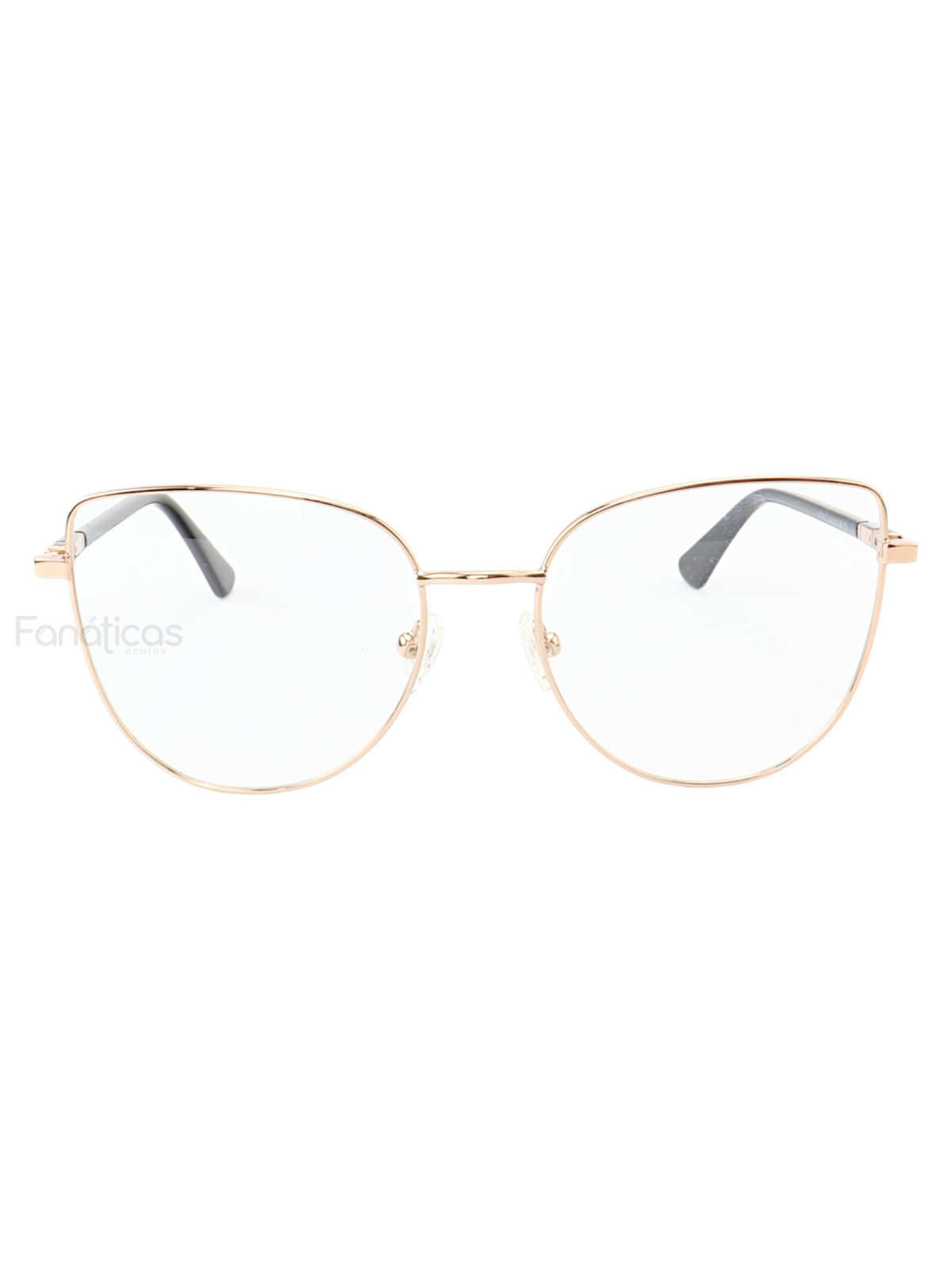Armação de Óculos Gatinho MT8027 Dourado e Preto