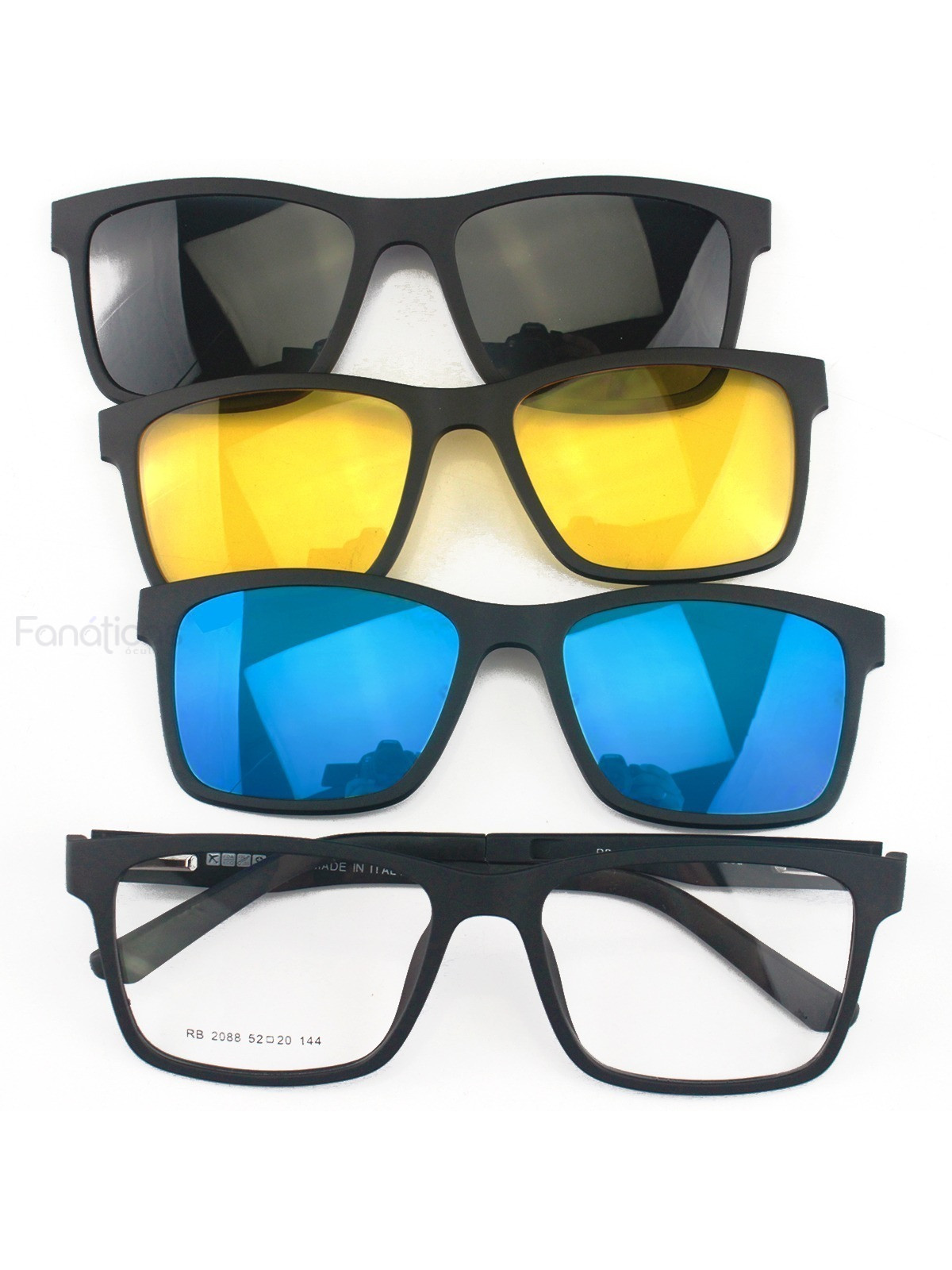 Armação de Óculos Clipon RB2126 3 Lentes Preto