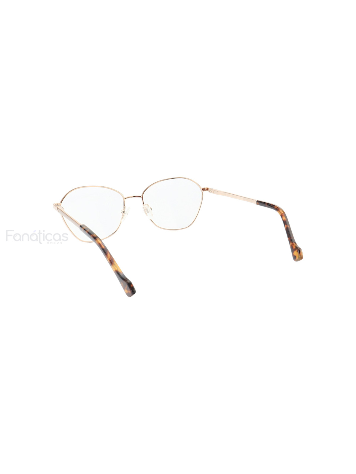 Armação de Óculos Oval MT8021 Dourado e Nude Tartaruga