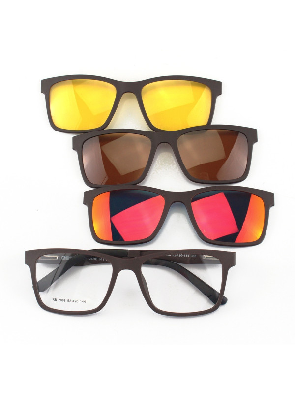 Armacao de Óculos Clipon RB2126 4 Lentes Marrom