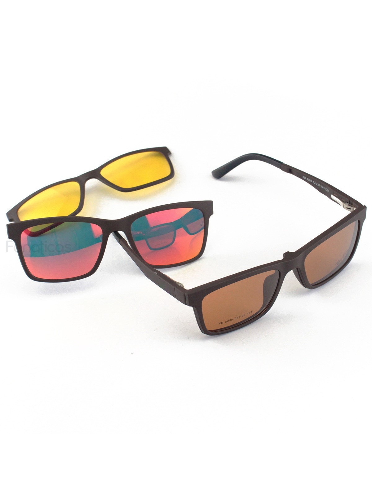 Armacao de Óculos Clipon RB2126 4 Lentes Marrom